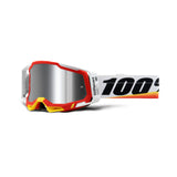100% RACECRAFT 2 GOGGLE ARSHAM RED - MIRROR SILVER FLASH LENS