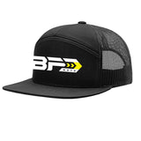 BFD Moto Panel Trucker Snap Back Hat Black
