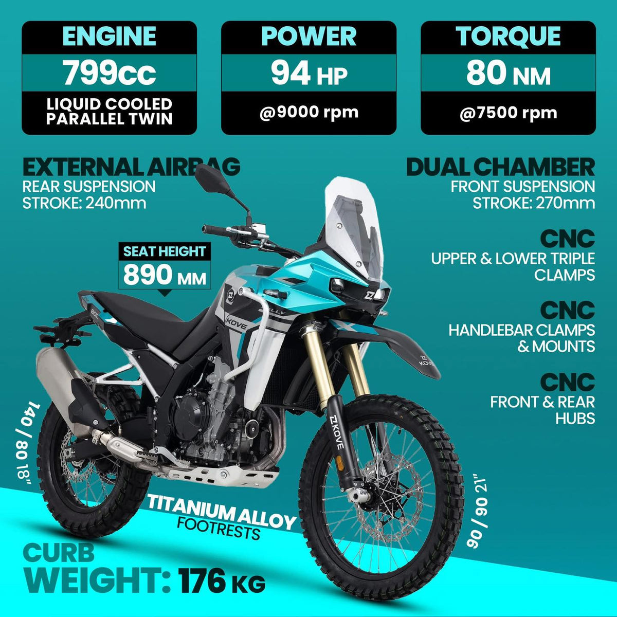 2025 KOVE 800X RALLY ADVENTURE