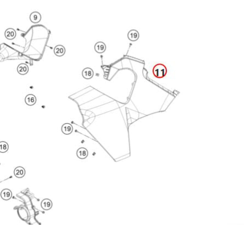 Norden 901 Fuel Tank Spoiler Left (22108050000CAA)
