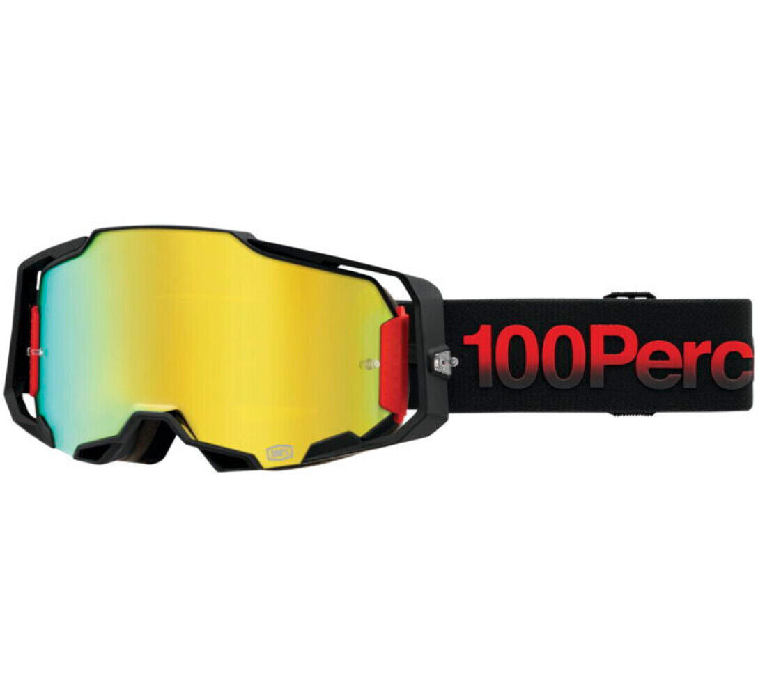 100% Armega Goggles Tzar with Gold Mirror Lens