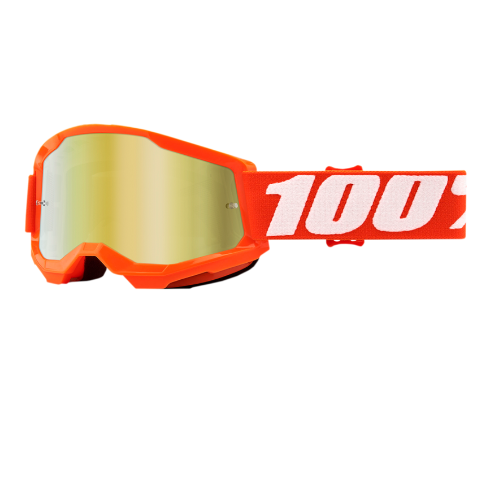 100% Strata 2 Youth Goggles - Orange - Mirror Gold Lens