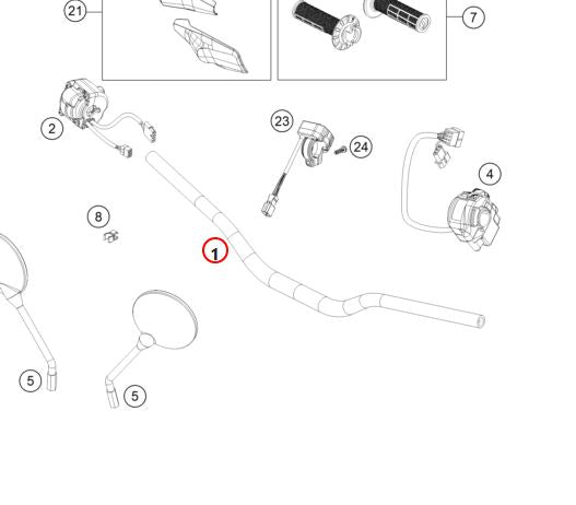 HANDLEBAR L=808MM, DK=28.5MM 7690200100001