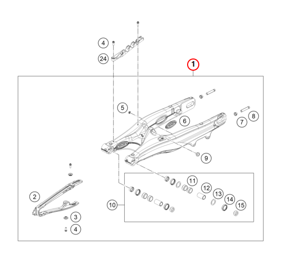 SWINGARM CMPL. ENDURO 2025 A49004230144