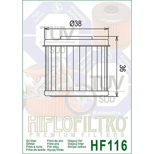 HiFloFiltro Oil Filter - HF116 Honda
