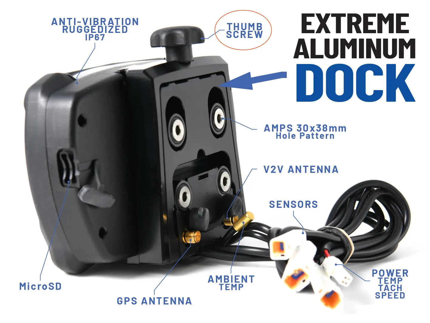 Trail Tech Voyager Pro4 aluminum dock connections and features