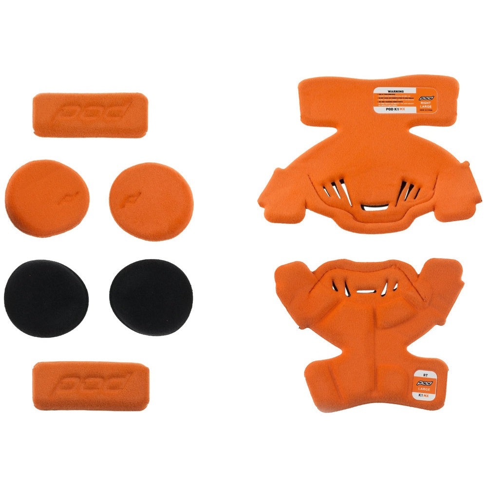POD MX K1 Knee Brace Pad Set Orange
